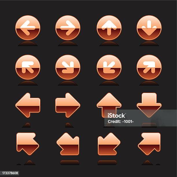 구리 화살표 인명별 그림 문자 방향 탐색 버튼 아이콘크기 갈색에 대한 스톡 벡터 아트 및 기타 이미지 - 갈색, 강철, 검은색