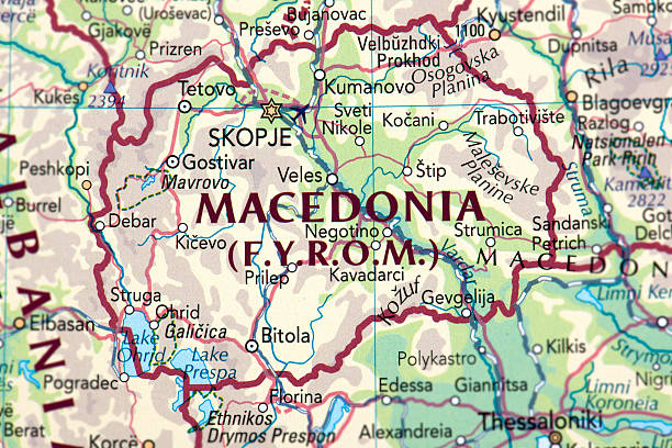 MACEDONIA, F.Y.R.O.M. Map of Macedonia, F.Y.R.O.M. tetovo stock pictures, royalty-free photos & images
