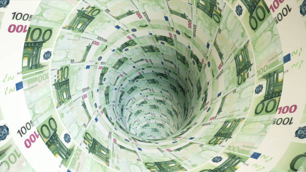 istock Flying forward in a 100 Euro closed tunnel 1733806496