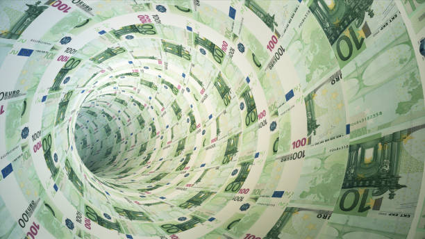 istock Flying forward in a 100 Euro closed tunnel 1733807057