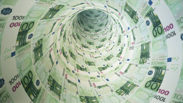 istock Flying forward in a 100 Euro closed tunnel 1733807590