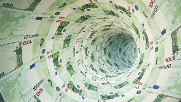 istock Flying forward in a 100 Euro closed tunnel 1733807621