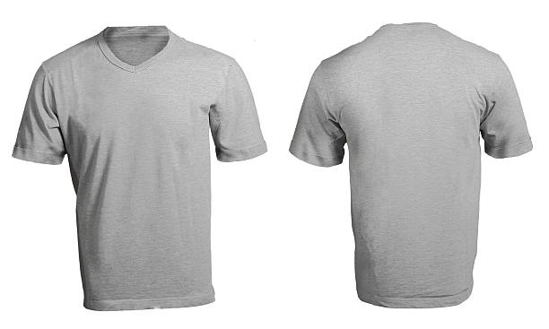 istock Grey male's v-neck shirt template 173380956