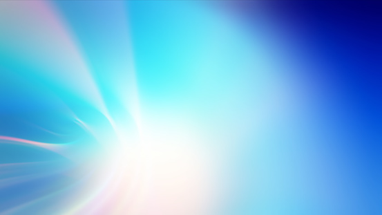 3d Render Abstract Softness Gradient illuminated Blue & Turquoise Background, wavy swirl light