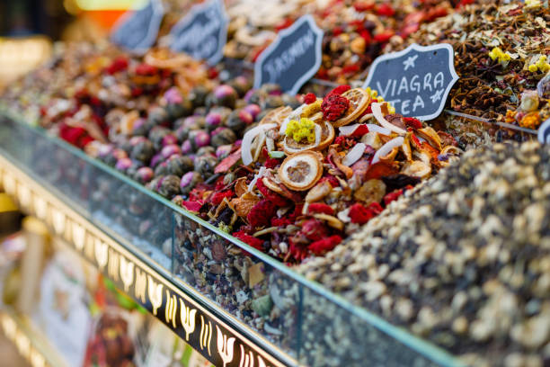 istock rays of bright herbal tea at an oriental bazaar 1733868403