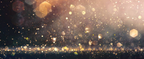 istock Abstract blurred glitter effects background. Brown and gold color 1733872760