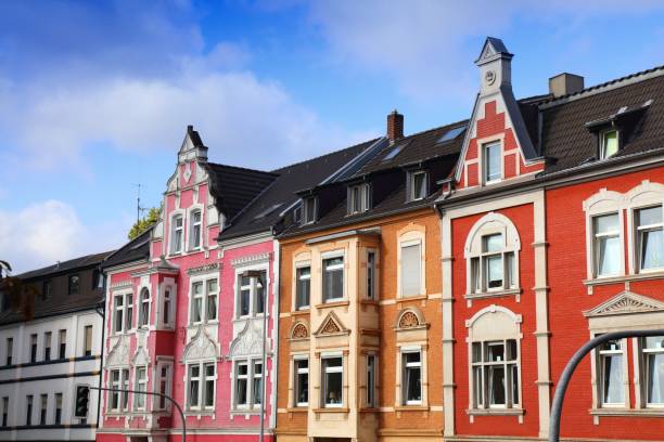calle en gelsenkirchen, alemania - color image gelsenkirchen ruhr architecture fotografías e imágenes de stock