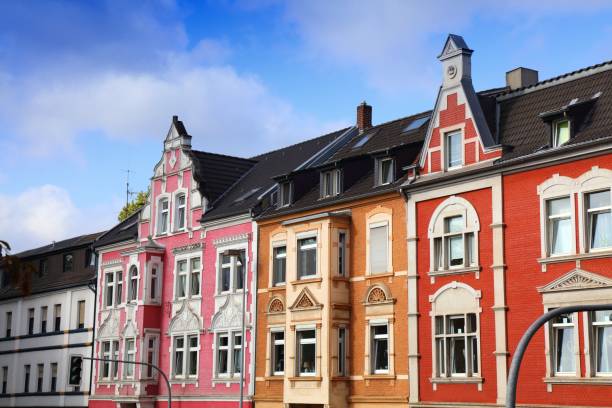 Street in Gelsenkirchen, Germany Gelsenkirchen city, Germany. Town residential street view. gelsenkirchen photos stock pictures, royalty-free photos & images