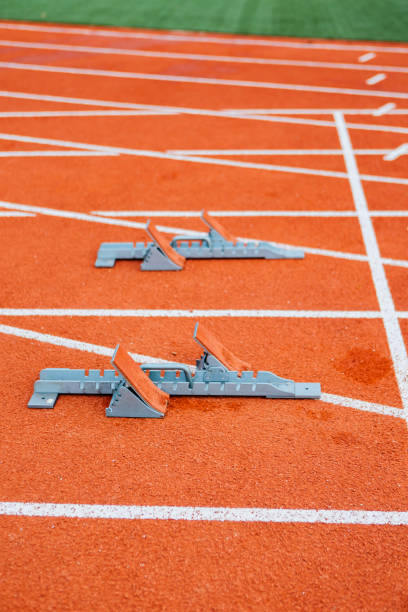 istock Starting gear, 100 meter track 1733877812