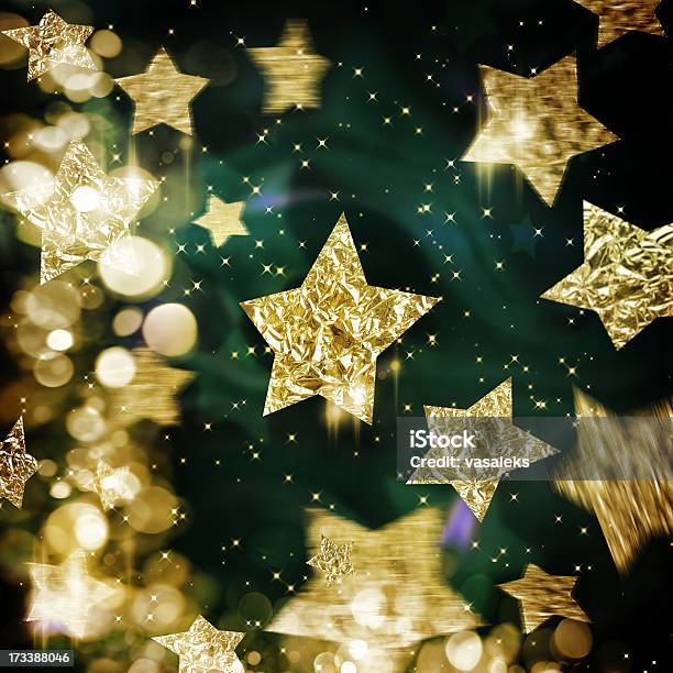 Foto de Elegante Fundo De Natal Com Estrelas e mais fotos de stock de Abstrato - Abstrato, Amarelo, Computação Gráfica