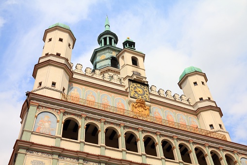 Poznan city, Poland. Landmark City Hall architecture.