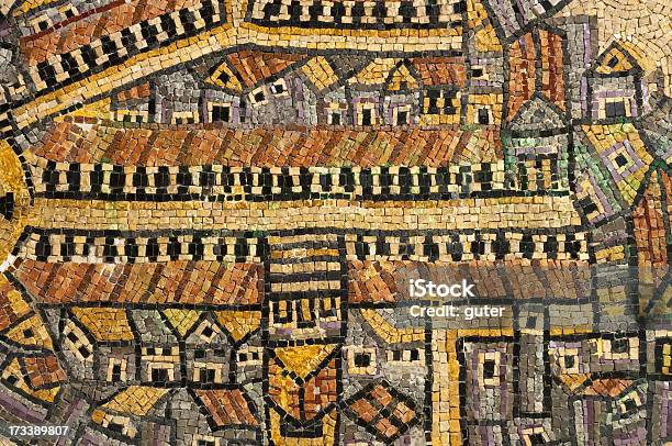 Gerusalemme Cardo Antica Mosaico - Fotografie stock e altre immagini di Antico - Condizione - Antico - Condizione, Quartiere ebraico - Gerusalemme, Carta geografica