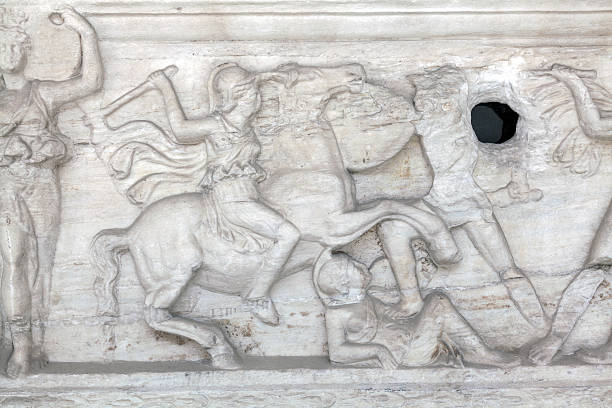 istock Ancient representations of war carved in Greek marble 173390013