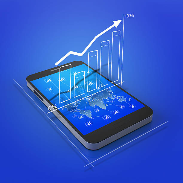 istock A smartphone with global business graph on the screen 173390168