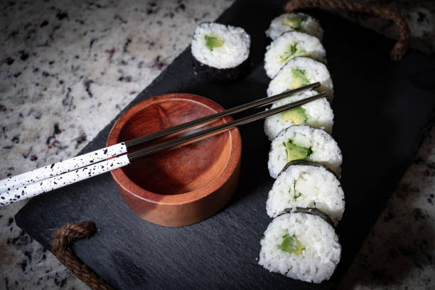 Homemade Vegan Sushi Delight with Reusable Utensils