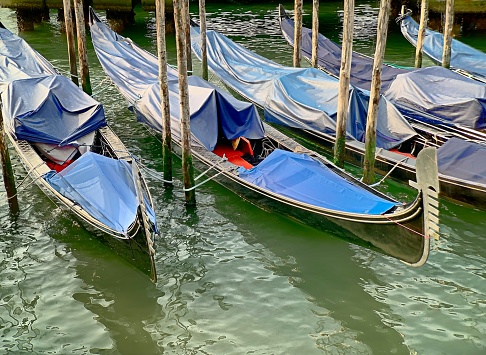 Boats moored in the beach of San Vito in Puglia