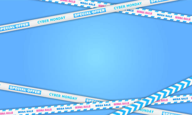 istock Empty  banner with sale ribbons frame for Cyber Monday event 1734042330