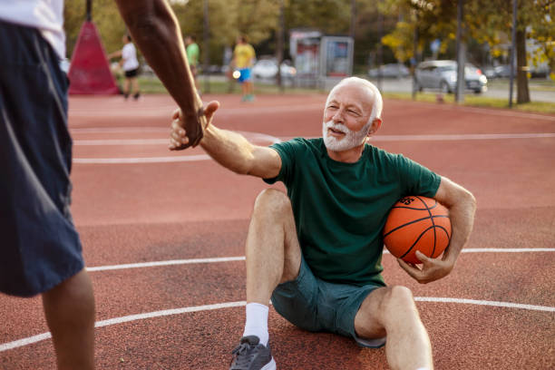 Helping Up at Basketball Court