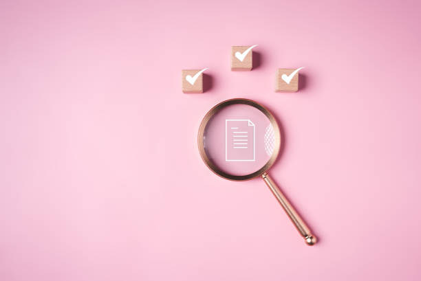 istock Wooden blocks with document and correct icons for digital business document management, Online documentation database, Document folder, Online approve paperless and quality assurance 1734077306