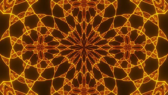 Abstract cosmic chaos background. Symmetric kaleidoscope backdrop from Liquid hypnotic rays.