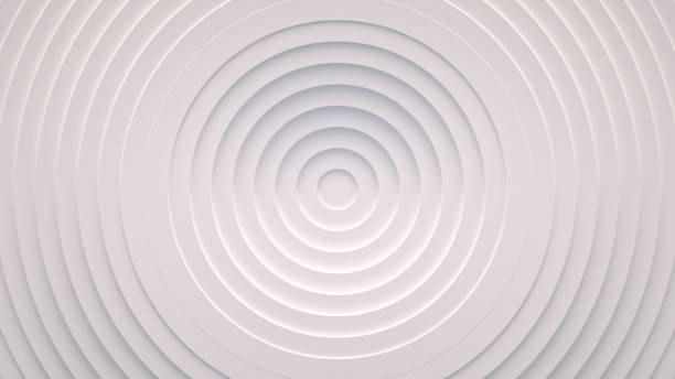 istock Wave from concentric circles, rings on the surface. Bright, milky radio wave abstract background 1734081115
