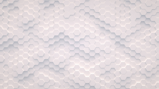 Abstract white background from hexagons