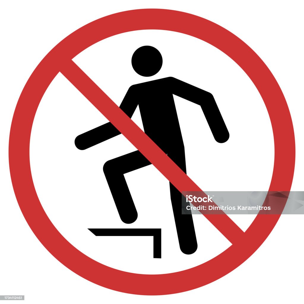 No Step Or Ride No Stepping On This Surface Stock Illustration - Download Image Now ...