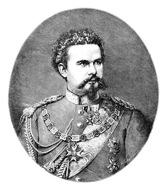 ilustrações, clipart, desenhos animados e ícones de rei luís ii da baviera, retrato, 1886 - king ludwig