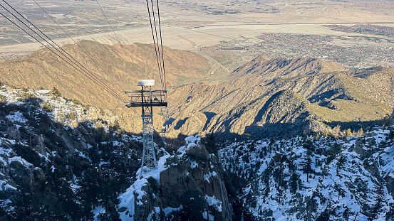 Snow topped mountain views from Palm Springs Tramway
