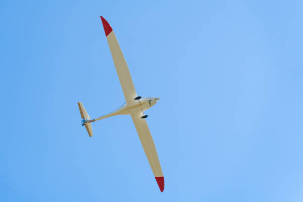red, white, painted, glider, gliding, blue sky,