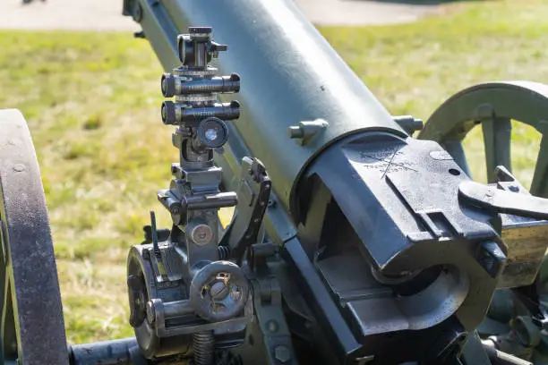 Hungarian-made, WWI, Skoda, 75 mm, mountain cannon, aiming optics,