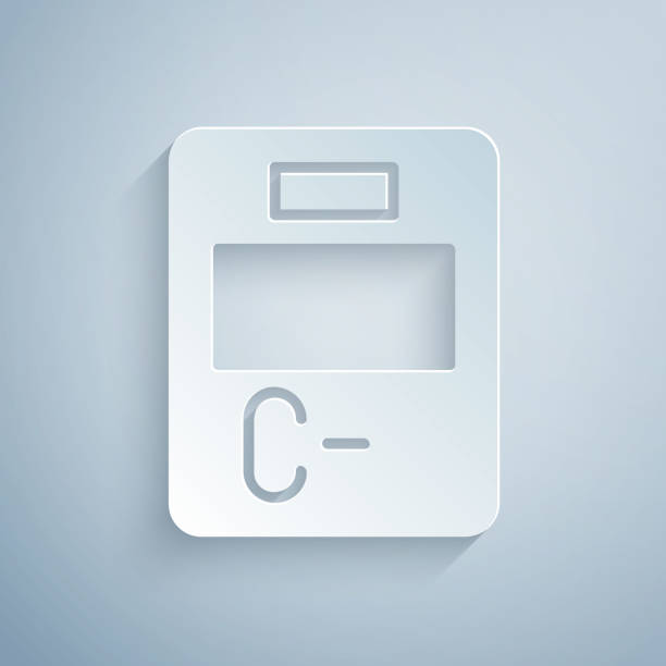 istock Paper cut Exam paper with incorrect answers survey icon isolated on grey background. Bad mark of test results. Paper art style. Vector 1734164152