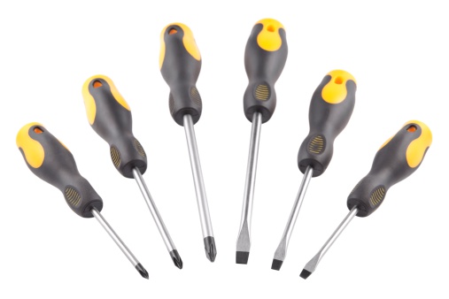Screwdrivers, Work Tools isolated on a white background