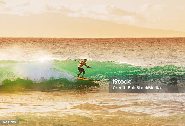 Sunset Surfer Stock Photo - Download Image Now - Activity, Adult, Adventure