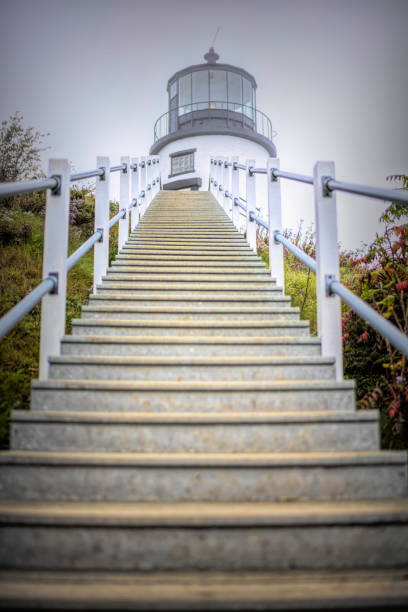 маяк оулс-хед, штат мэн - owls head lighthouse стоковые фото и изображения