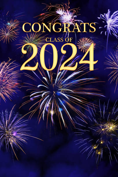 istock CONGRATS CLASS of 2024 lettering with beautiful fireworks 1734184657