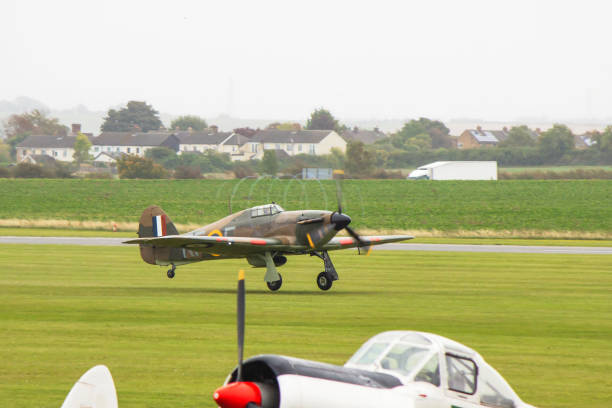 Duxford, United Kingdom - 09/22/2018: Hurricanes at Imperial War Museum of Duxford