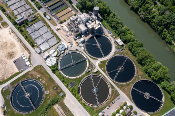 istock Sewage treatment plant on the river 1734242684