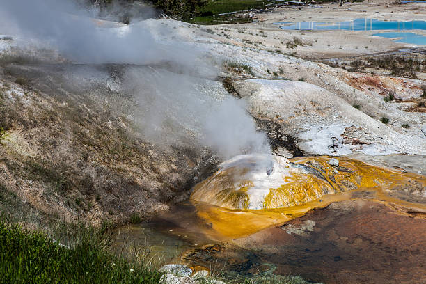 Hot spring in Yellowstone National Park stock photo