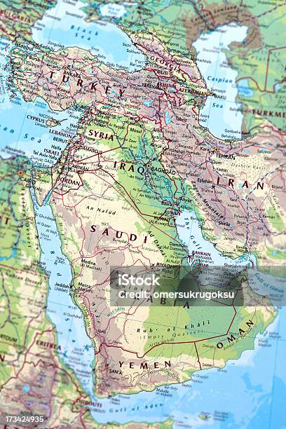 Foto de Oriente Médio e mais fotos de stock de Mapa - Mapa, Mar Cáspio, Médio Oriente