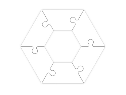 isolated hexagon to place concepts with clipping path