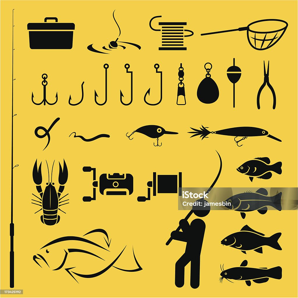 Рыбалка - Векторная графика Рыболовный крючок роялти-фри