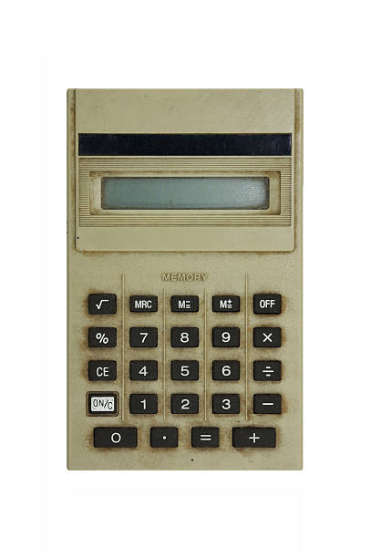 istock Dirty classic calculator isolated on white background. 173426695