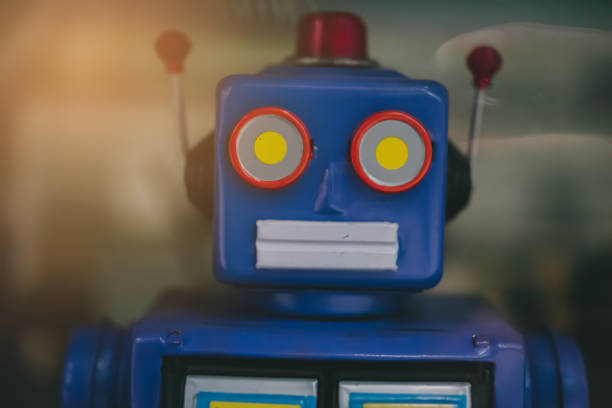 istock Old classic tin toy robots. Retro robot. Vintage robot. 1734286177