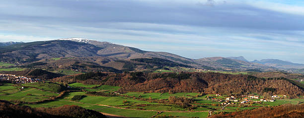 istock panoramic of Gorbea Mountain in Alava with some villages 173433813
