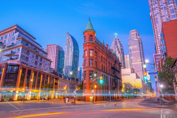 istock Downtown Toronto city Skyline at  night in Canada 1734386116