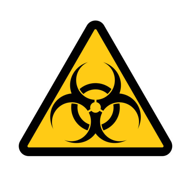 ilustrações, clipart, desenhos animados e ícones de símbolo de risco biológico. símbolo de perigo biológico. vetor. - toxic waste biochemical warfare biohazard symbol dirty