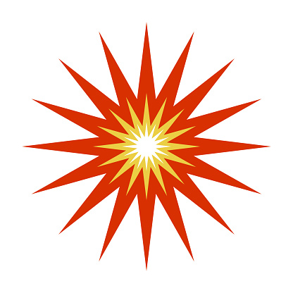 Explosion symbol. Rupture or shock effect. Editable vector.