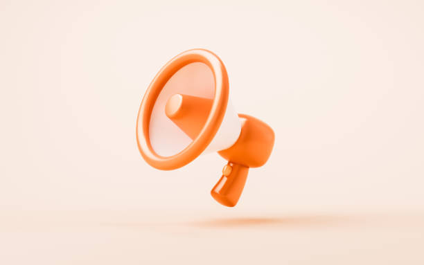 istock Loudspeaker with 3d cartoon style, 3d rendering. 1734428420