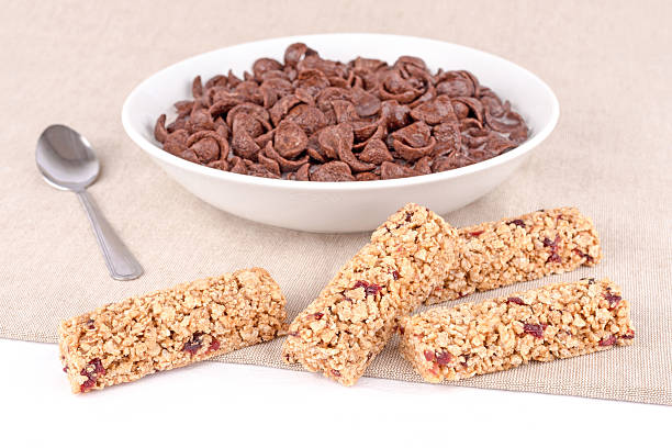 istock Chocolate cereals and bars with fruits. 173443680